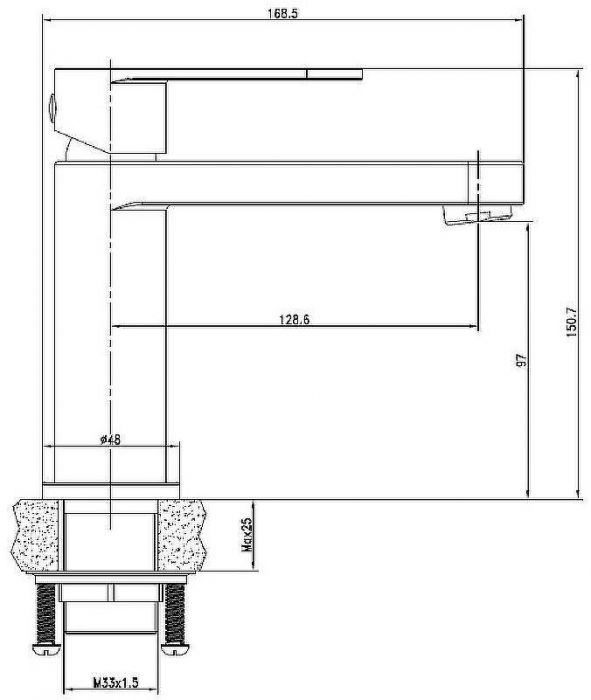 Смеситель для раковины Cersanit Elio 63044 Хром
