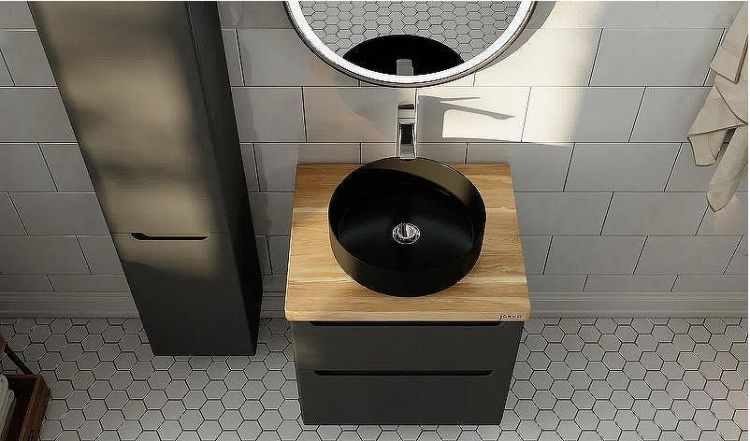 Тумба под раковину Jorno Wood 60 wood.01.60/P/GR подвесная Серая