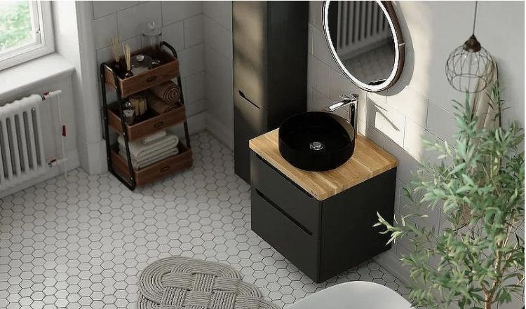 Тумба под раковину Jorno Wood 60 wood.01.60/P/GR подвесная Серая