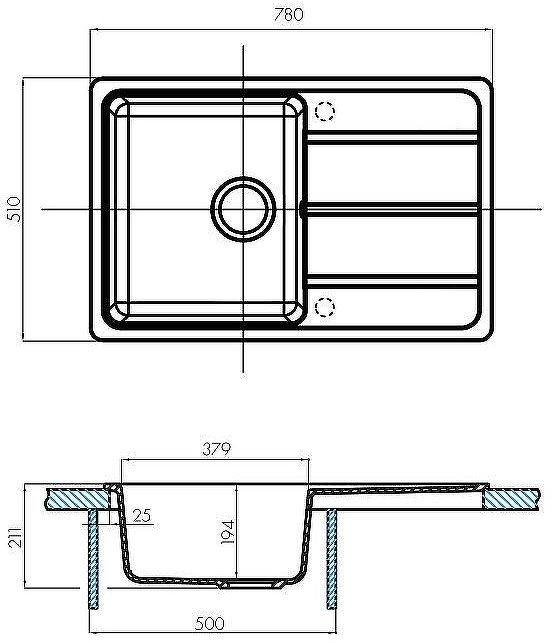 Кухонная мойка Aquaton Аманда 78 1A712832AD220 Песочная