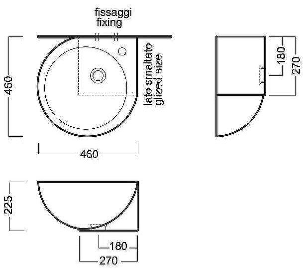 Раковина Hatria You and Me 46 L Y0H601 угловая Белая