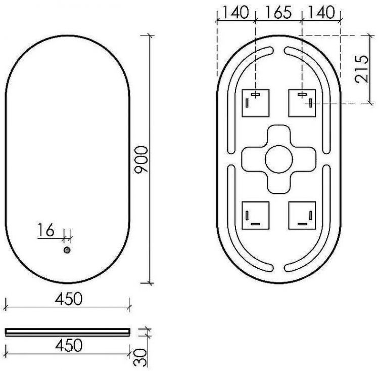 Зеркало Sancos Oval 45 OV45C с подсветкой с сенсорным выключателем и диммером Зеркало Sancos Oval 45 OV45C с подсветкой с сенсорным выключателем и диммером