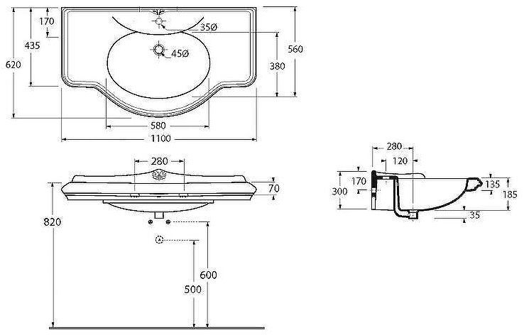 Раковина Migliore Impero 110 25725 Белая