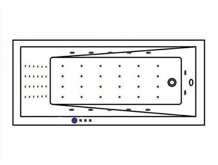 Акриловая ванна Whitecross Wave 170x75 0101.170075.100.NANO.GL с гидромассажем