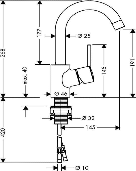 Смеситель для раковины, Hansgrohe Talis 32070000 хром