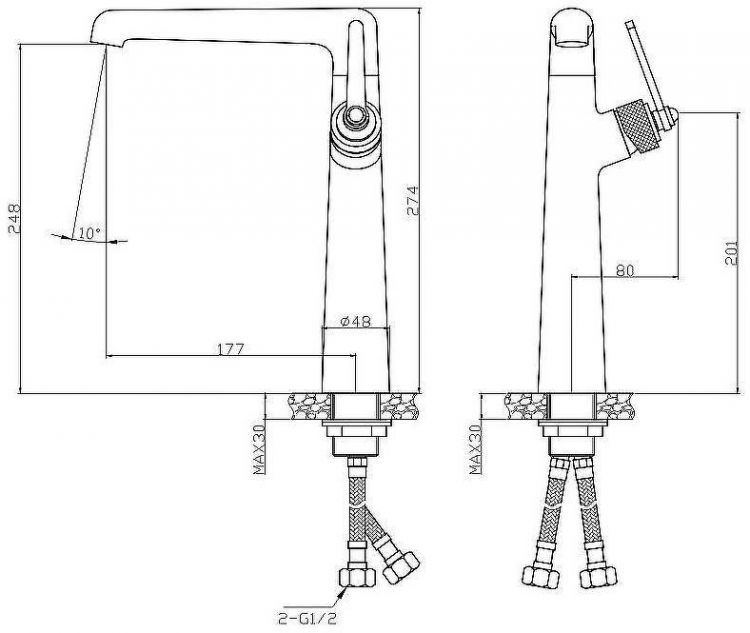 Смеситель для раковины ESKO Bangkok BG25 Хром Смеситель для раковины ESKO Bangkok BG25 Хром