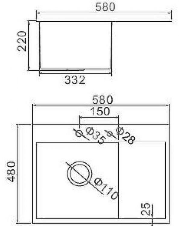 Кухонная мойка Aflorn Premium 58 AF95848F-R Графит Кухонная мойка Aflorn Premium 58 AF95848F-R Графит