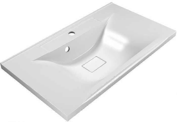 Тумба с раковиной Brevita Balaton 75 УТ000012301 подвесная Белая матовая Серая матовая