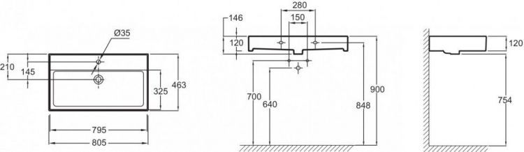Раковина Jacob Delafon Vivienne 80 см EXBI112-00, белый Раковина Jacob Delafon Vivienne 80 см EXBI112-00, белый