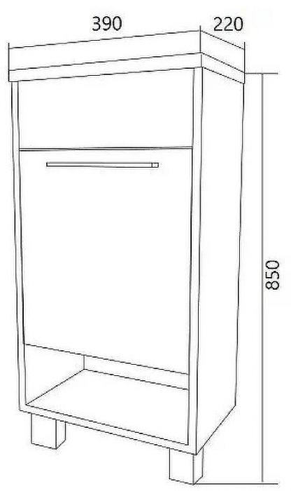 Тумба с раковиной 1MarKa Lira 40Н R У85920 Белый глянец