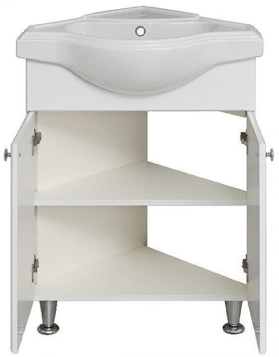 Тумба под раковину Runo Классик 65 УТ000004162 угловая Белая