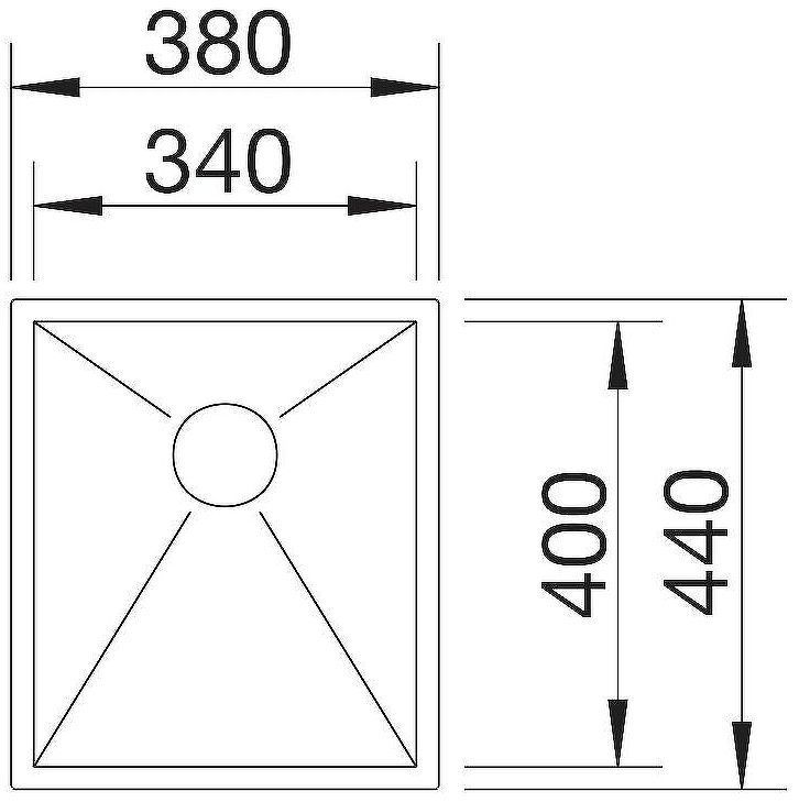 Кухонная мойка Blanco Zerox 340-U 521583 Нержавеющая сталь с зеркальной полировкой