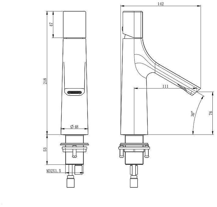 Смеситель для раковины Wonzon & Woghand The One WW-H010-BG цвет Брашированное золото