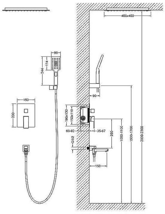 Душевая система Timo Selene SX-2039/17SM Золото матовое