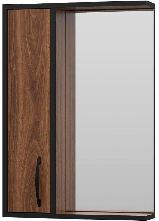 Зеркало со шкафом Misty Кедр 50 L П-Кед04050-011Л Орех Черное