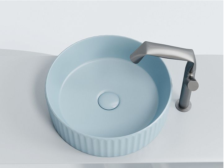 Умывальник CERAMICANOVA Element чаша накладная круглая (цвет Голубой Матовый) CN6057ML Умывальник CERAMICANOVA Element чаша накладная круглая (цвет Голубой Матовый) CN6057ML