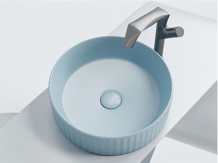 Умывальник CERAMICANOVA Element чаша накладная круглая (цвет Голубой Матовый) CN6057ML Умывальник CERAMICANOVA Element чаша накладная круглая (цвет Голубой Матовый) CN6057ML