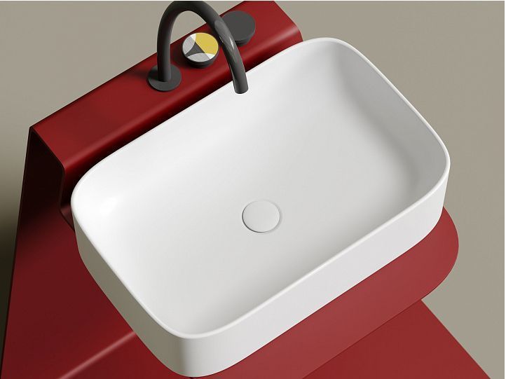 Умывальник CERAMICANOVA Element чаша накладная прямоугольная (цвет Белый Матовый) CN6053MW
