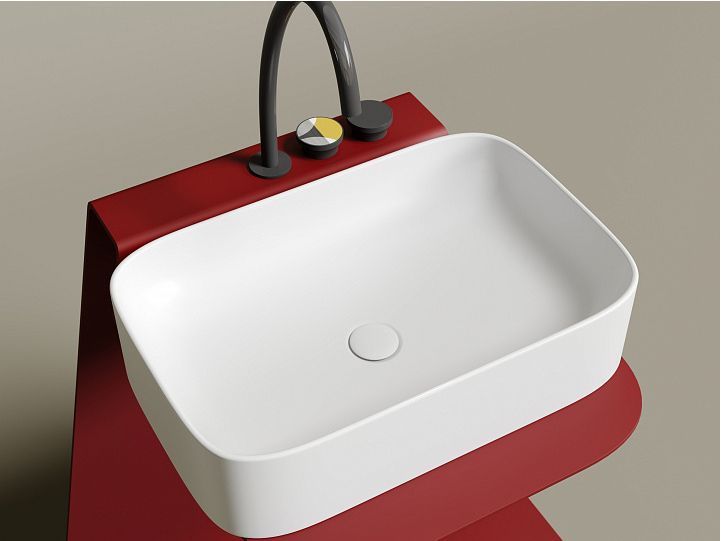 Умывальник CERAMICANOVA Element чаша накладная прямоугольная (цвет Белый Матовый) CN6053MW