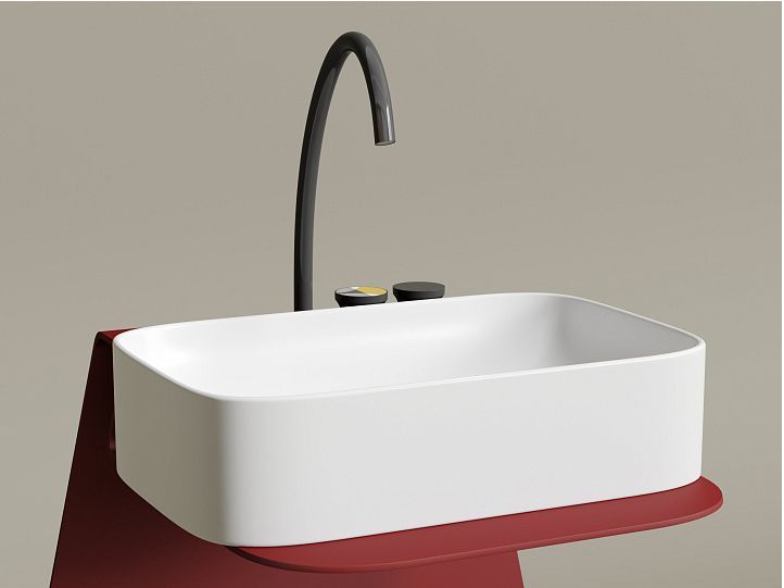 Умывальник CERAMICANOVA Element чаша накладная прямоугольная (цвет Белый Матовый) CN6053MW