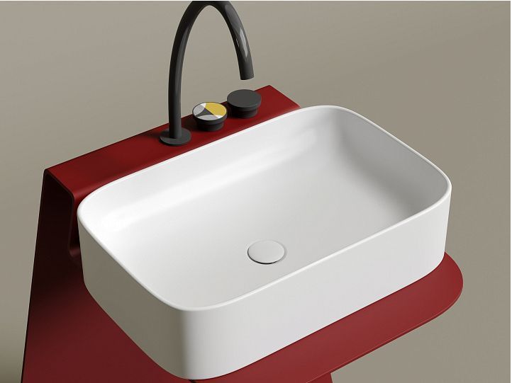 Умывальник CERAMICANOVA Element чаша накладная прямоугольная (цвет Белый Матовый) CN6053MW