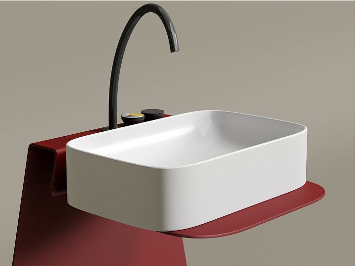 Умывальник CERAMICANOVA Element чаша накладная прямоугольная (цвет Белый Матовый) CN6053MW