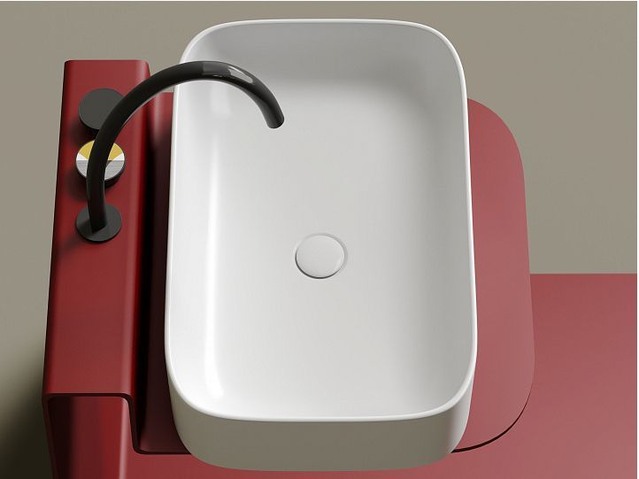 Умывальник CERAMICANOVA Element чаша накладная прямоугольная (цвет Белый Матовый) CN6053MW