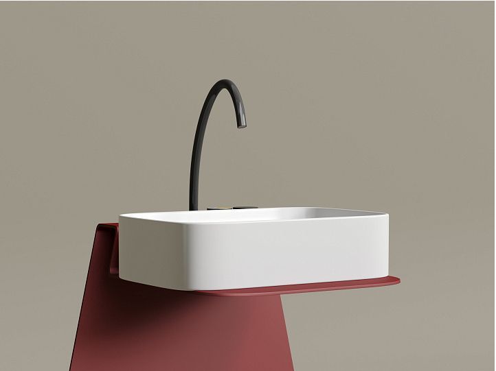 Умывальник CERAMICANOVA Element чаша накладная прямоугольная (цвет Белый Матовый) CN6053MW