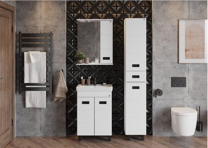 Зеркало со шкафом Onika Балтика 58 R 205846 с подсветкой цвет Белый