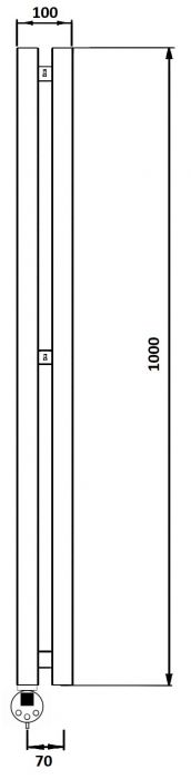 Дизайн-радиатор электрический Secado Бергамо 2К 1000x70 золото матовое