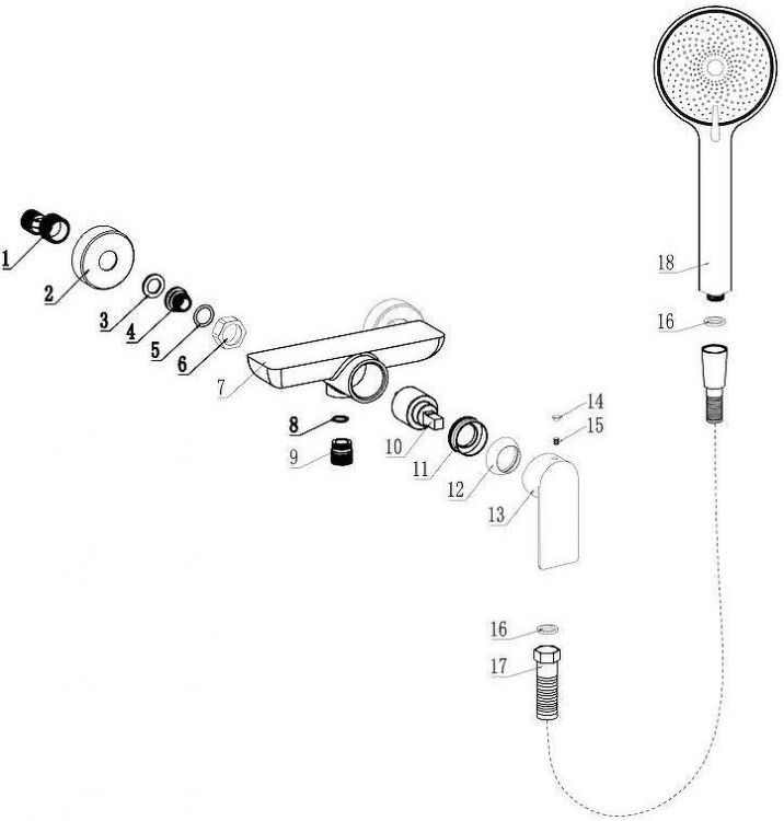 Смеситель для душа Fmark FS8802H цвет Черный