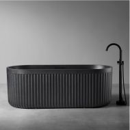 Ванна из искусственного камня Abber Stuttgart 170x75 AM9925B Черная матовая без гидромассажа