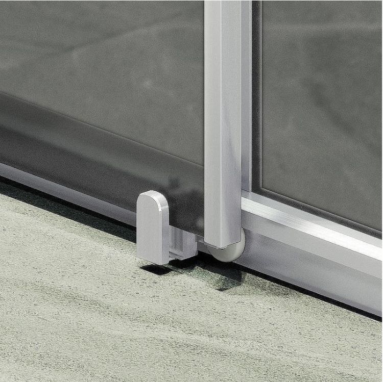 Душевая дверь Maybah Glass MGD-1289-5 1500x1950 раздвижная профиль Хром матовый стекло графитовое матовое