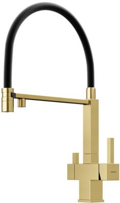 Смеситель для кухни Sancos Moro с гибким изливом, цвет брашированное золото/черный, SC4006BG
