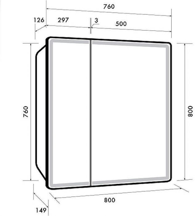Зеркальный шкаф Dreja Point 80 99.9034 с подсветкой Белый с инфракрасным выключателем