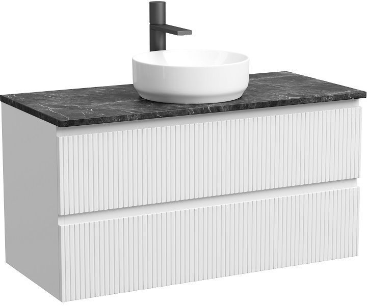 Тумба подвесная SANCOS Snob T, Bianco 995х445х500, под столешницу с отверстием под смеситель, цвет Black Sky, SNT100W