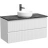 Тумба подвесная SANCOS Snob T, Bianco 995х445х500, под столешницу с отверстием под смеситель, цвет Black Sky, SNT100W