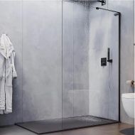 Душевая перегородка Veconi Korato KR-77B 90 KR77B-90-01-C8 профиль Черный матовый стекло прозрачное