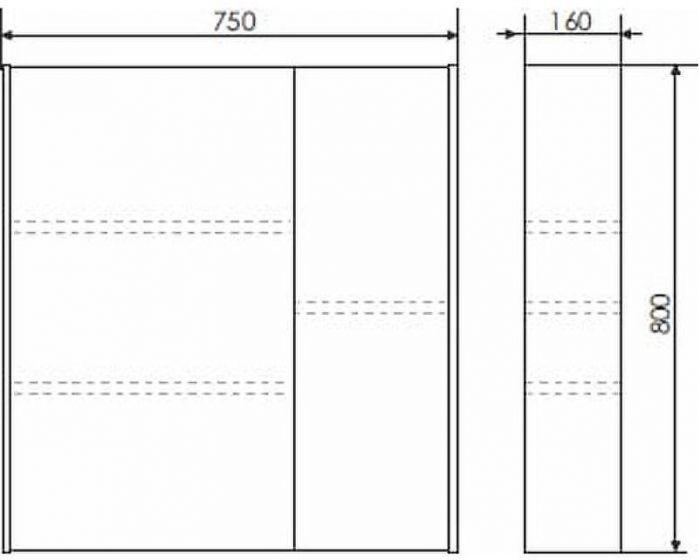 Зеркальный шкаф Comforty Женева 75 00004137096 Дуб белый