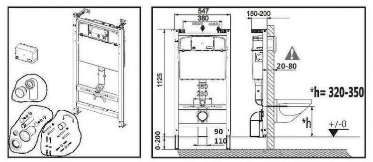 Комплект унитаза с инсталляцией Roca Victoria Pack Rimless 893105010 с сиденьем Микролифт без клавиши смыва