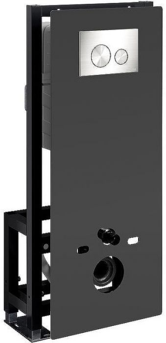 Инсталляция WasserKRAFT Glan 66TLT.010.ME.BL.BN02 для унитаза Черное стекло с клавишей смыва Никель