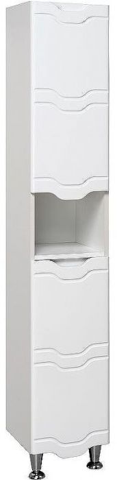 Шкаф пенал Runo Стиль 30 R 00000001122 с бельевой корзиной Белый