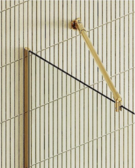 Душевая перегородка Maybah Glass MGD-689-3у 890x1950 в узком профиле Золото стекло прозрачное