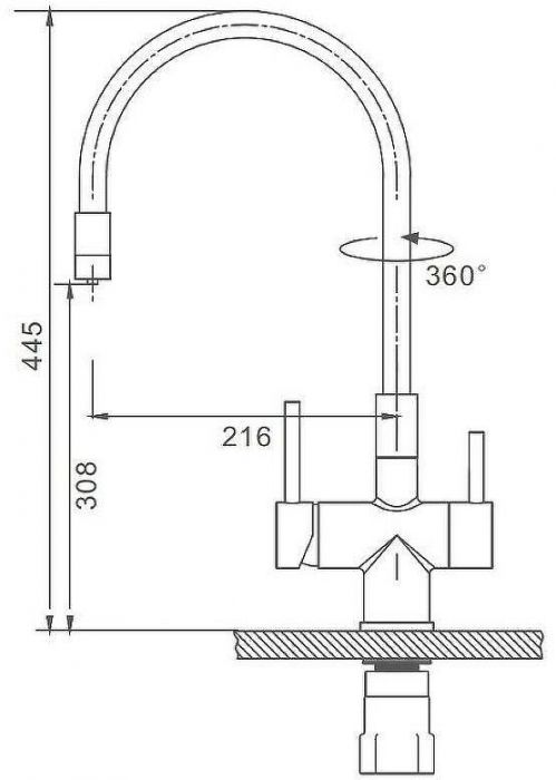 Смеситель для кухни Splenka S70.64.09 Графит матовый Черный