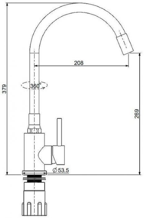Смеситель для кухни Splenka S201.4406 Хром Черный