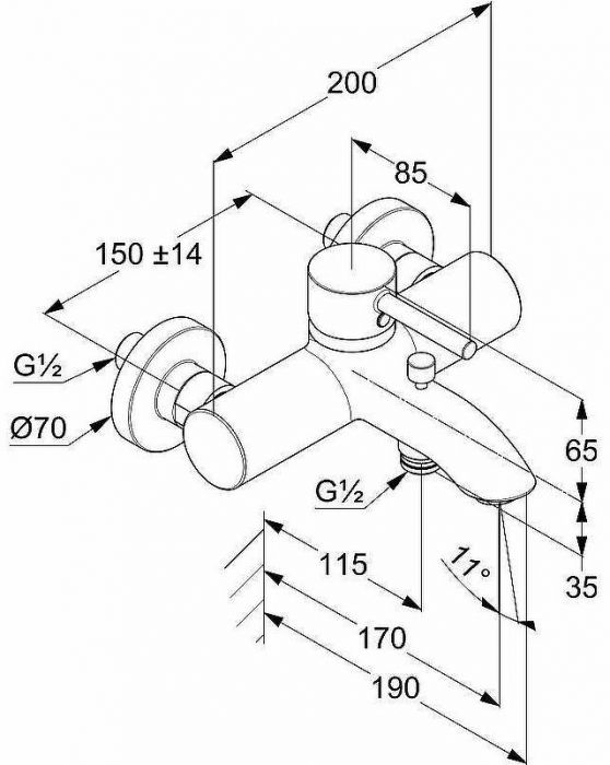 Смеситель для ванны Kludi Bozz 386915376 Белый матовый