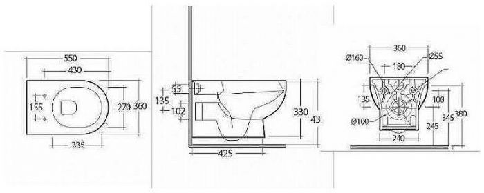 Унитаз Kerama Marazzi Buongiorno Pro Rimless BG.Pro.wc.02 подвесной Белый глянцевый без сиденья
