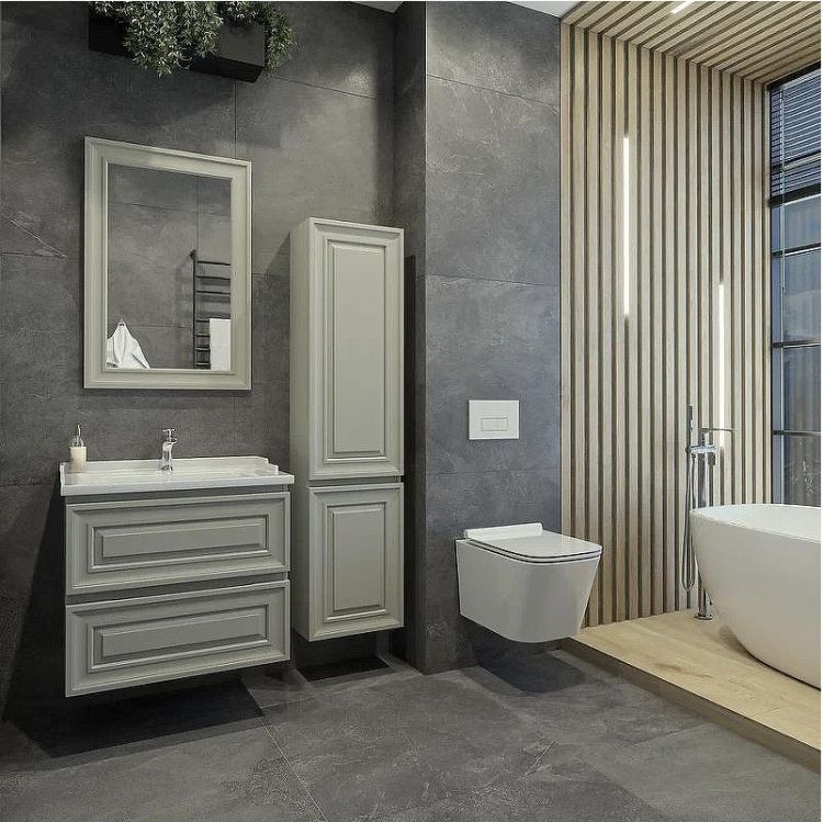 Шкаф пенал Caprigo Ponza 40 R 13550R-030.000.00.20 подвесной Серый матовый