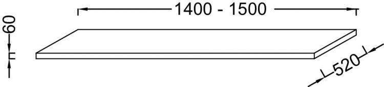 Столешница для раковины 150 см Jacob Delafon Parallel EB51-1500-E10, квебекский дуб Столешница для раковины 150 см Jacob Delafon Parallel EB51-1500-E10, квебекский дуб