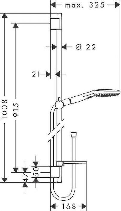 Душевой гарнитур Hansgrohe Raindance Select Е 26621400 Хром Белый